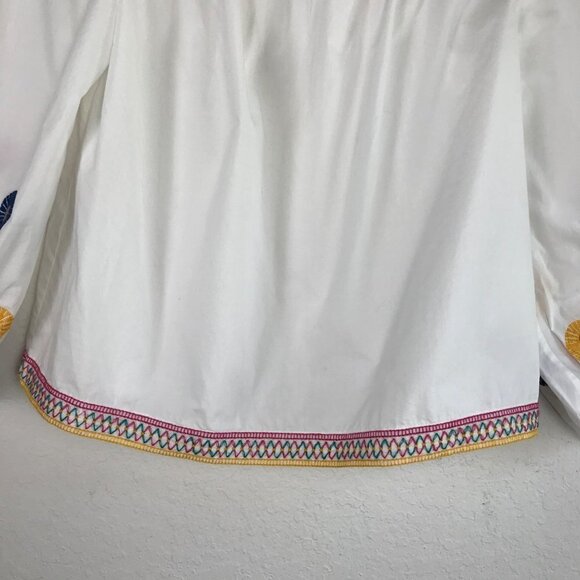 Madewell White Off-Shoulder Embroidered Top Size X-Small - Picture 7 of 12